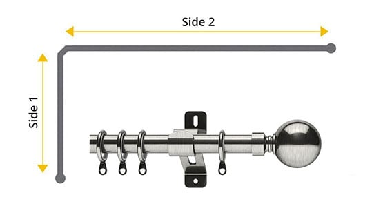 2 Sided Bay Window Curtain Poles