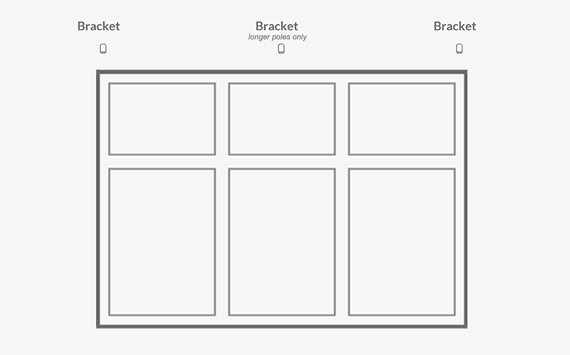 Image of fixing end and center brackets