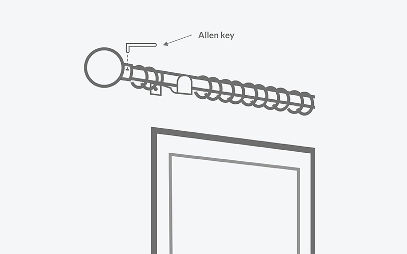 Image of connecting the finials to the pole ends