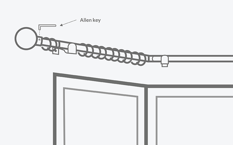 Image of connecting the finials to the pole ends