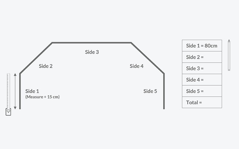 Image of measuring the first side of your bay