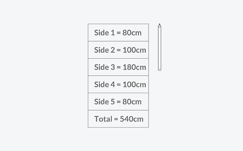 Image of total lengths of bay window