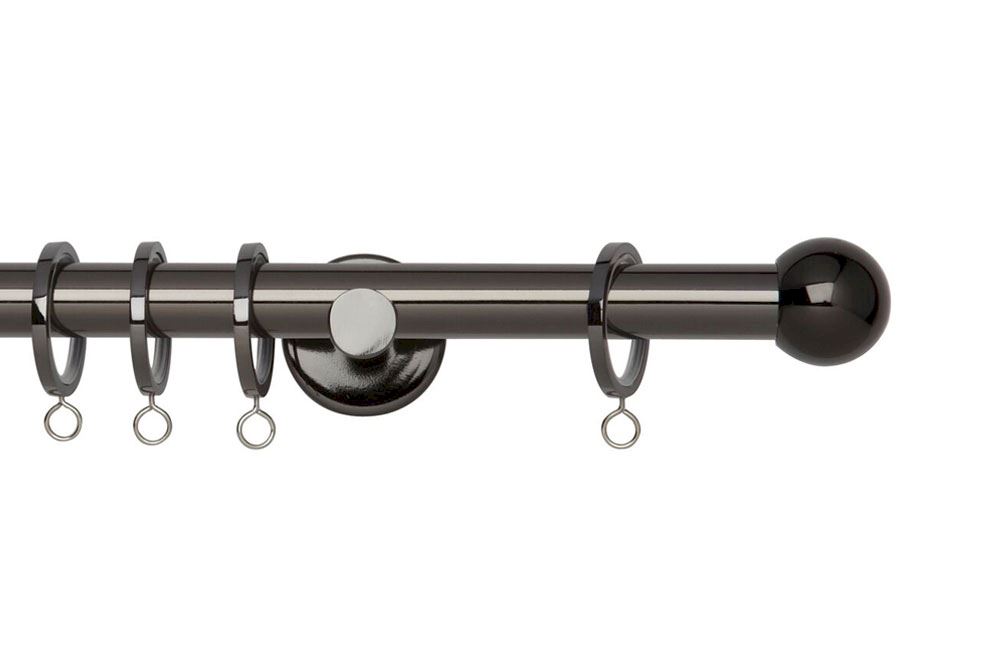 Rolls 19mm Neo Ball Metal Curtain Pole Black Nickel Rolls 19mm Neo Ball Metal Curtain Pole, Black Metal Curtain Pole Uk