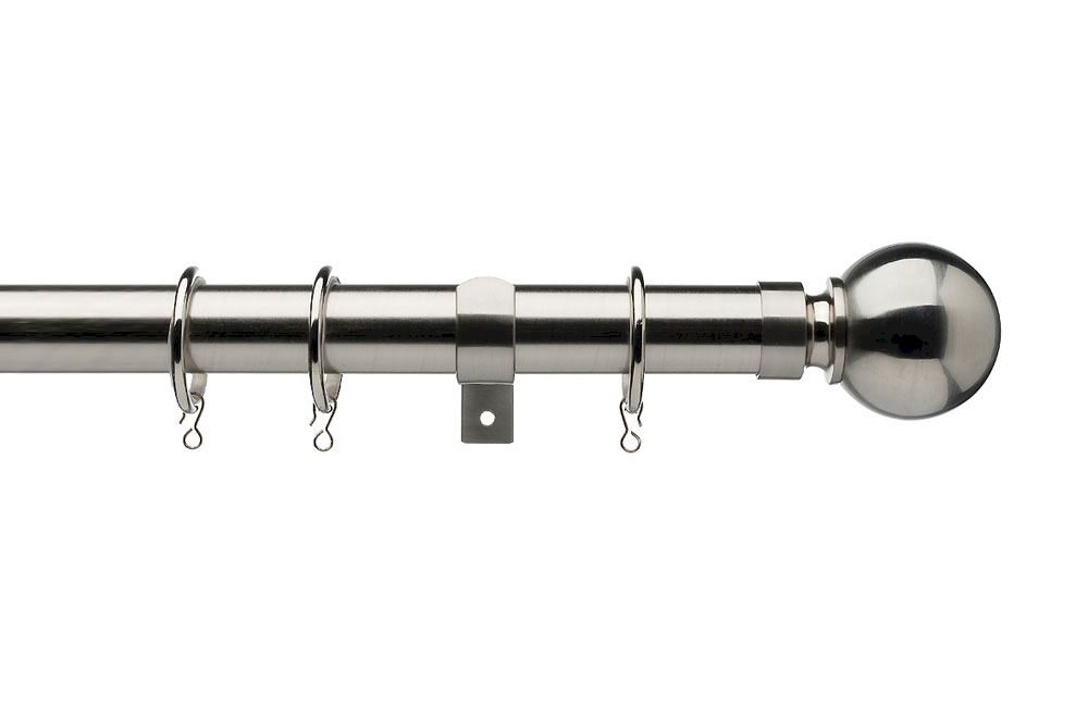 Satin steel curtain pole