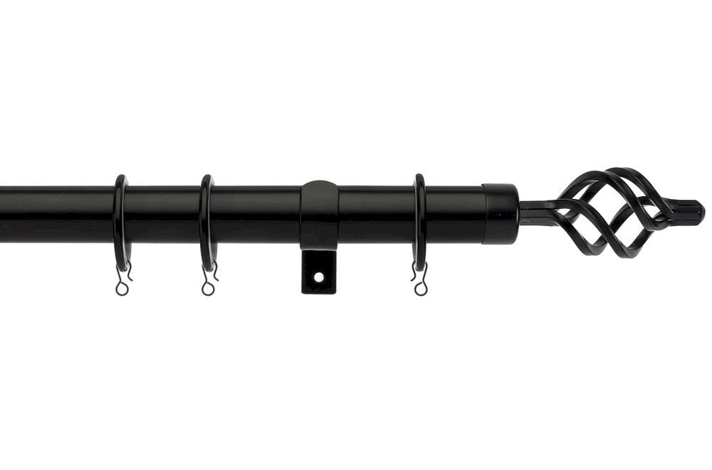 Universal 16 19mm Cage Black Extendable Curtain Pole