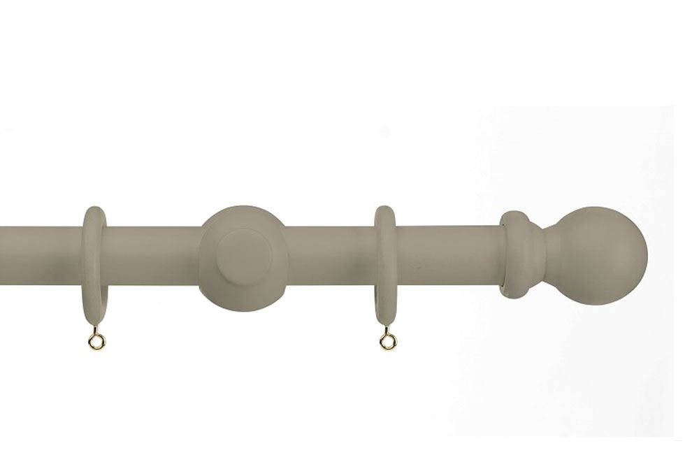 Universal 28mm Ball Wooden Curtain Pole Taupe