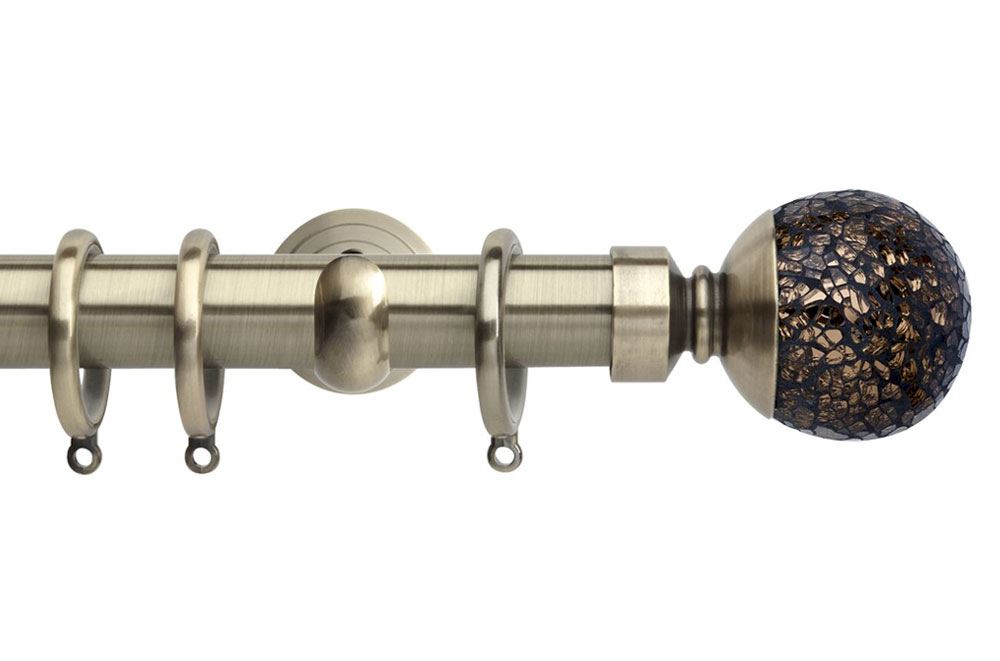 Rolls 28mm Neo Mosaic Ball Metal Curtain Pole Spun Brass