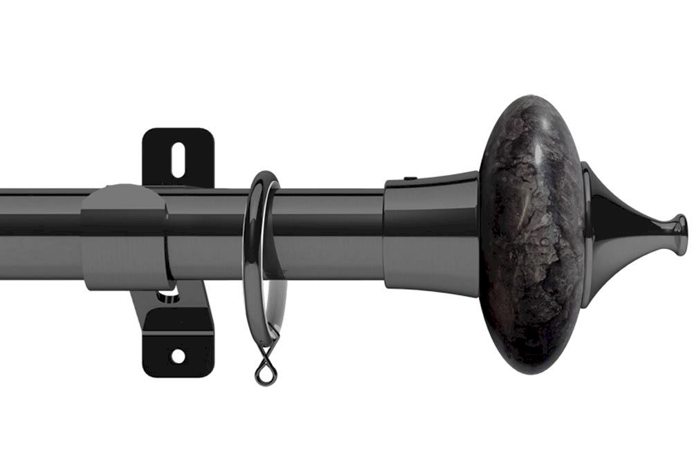 Swish 28mm Design Studio Cupola Graphite Metal Curtain Pole