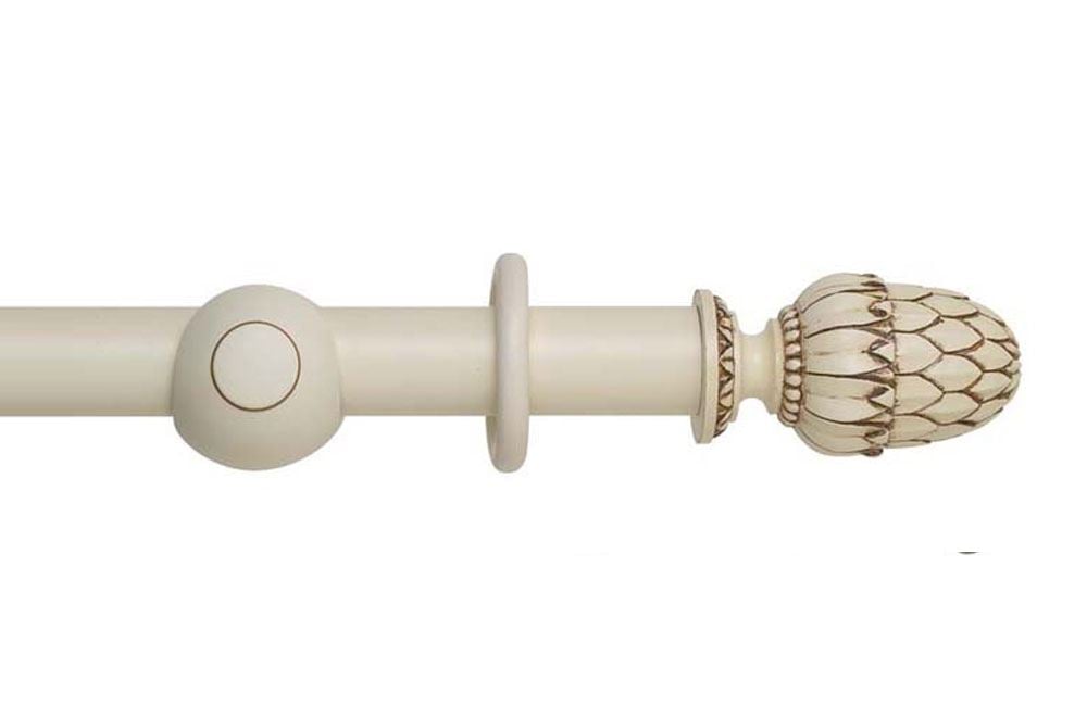 Hallis 35mm Museum Pantheon Wooden Curtain Pole Antique White