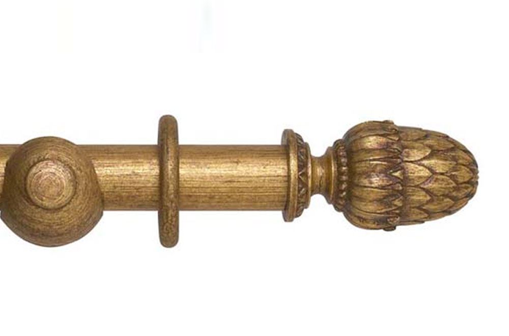 Hallis 45mm Museum Pantheon Wooden Curtain Pole Antique Guilt