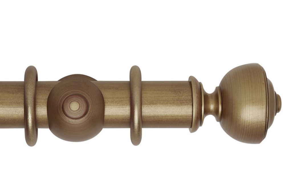 Hallis 55mm Museum Asher Wooden Curtain Pole Red Gold