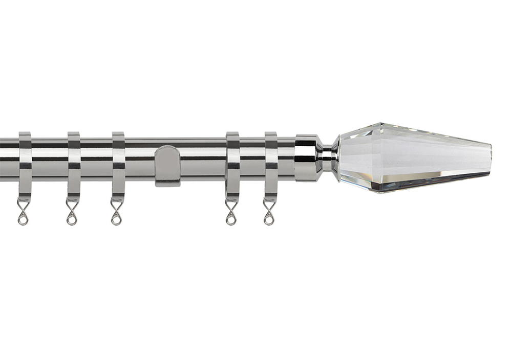 Speedy 28mm Crystal Curtain Pole Chrome