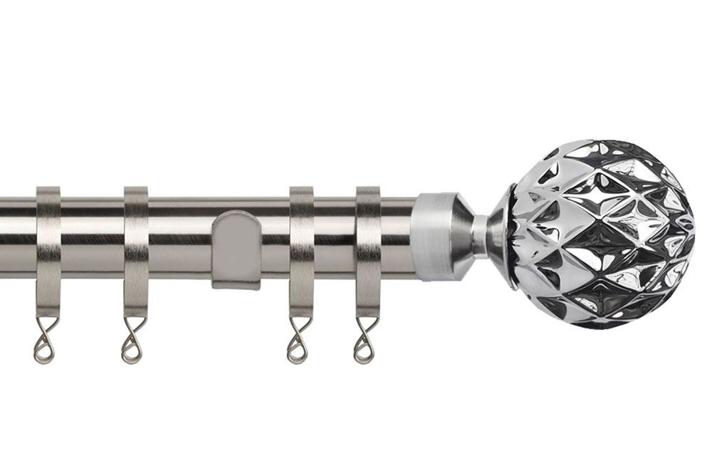 Speedy 28mm Trinity Curtain Pole Satin Silver