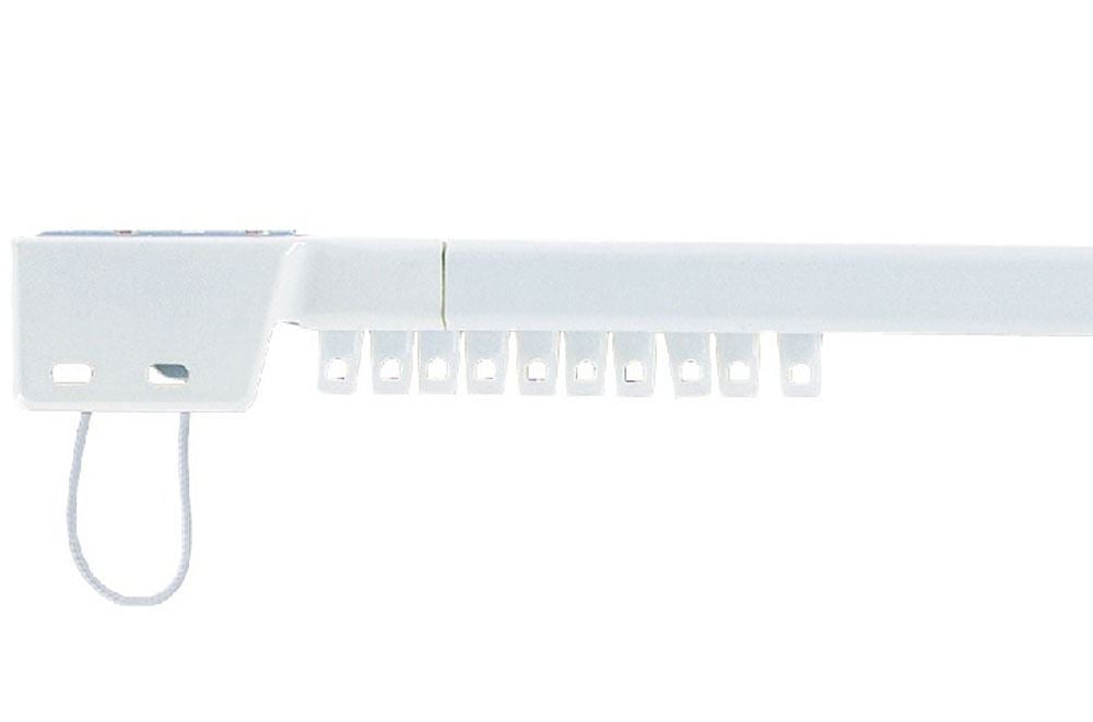 Universal Metal Corded Extendable Curtain Track White