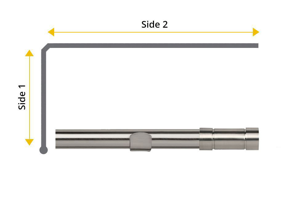 Sdy 28mm Aspect L Shaped Bay Window Curtain Pole Satin Silver Sdy 28mm Aspect L Shaped Bay Window Curtain Pole Satin Silver Undefined
