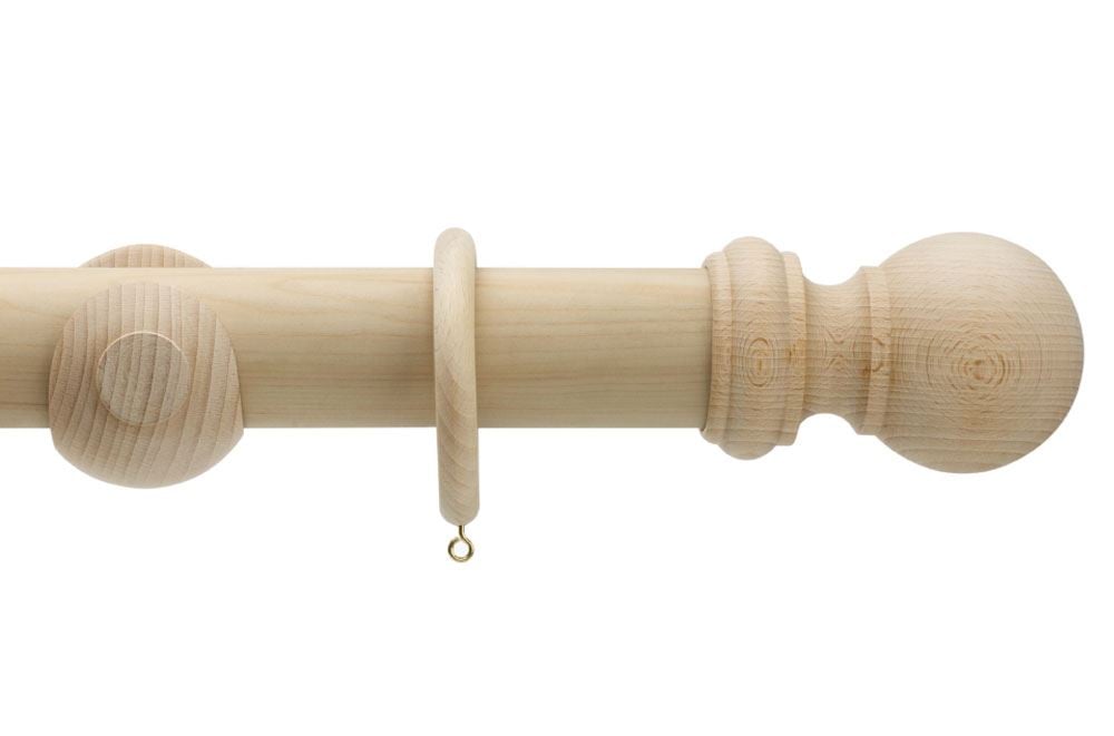 Rolls 50mm Unfinished Wooden Curtain Pole Rolls 50mm Unfinished Wooden Curtain Pole Undefined