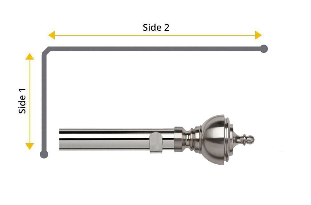 2 Sided Bay Window Curtain Pole Chrome, Curtain Rods For Tight Spaces