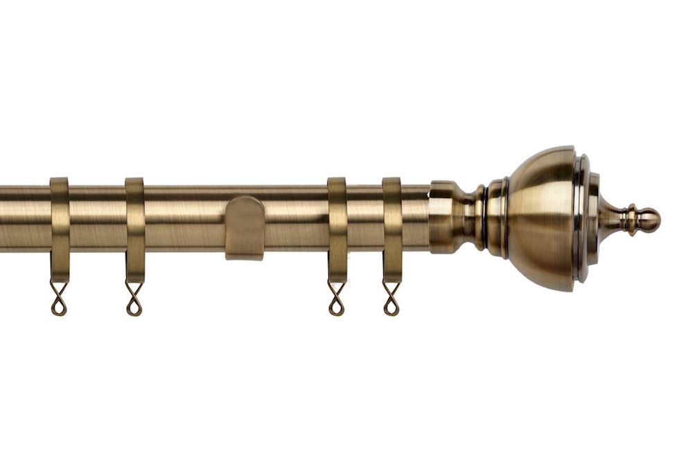 Sdy 28mm Vienna Curtain Pole Antique Brass Sdy 28mm Vienna Metal Curtain Pole Antique Brass Undefined