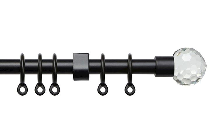 Speedy 13-16mm Acrylic Ball Black Extendable Curtain Pole