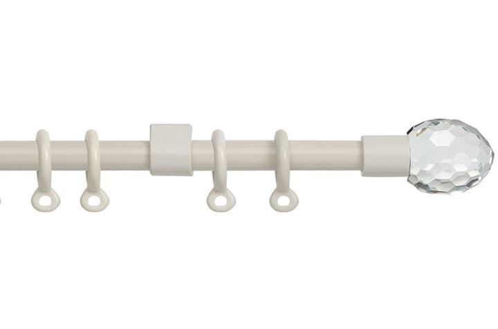 Speedy 13-16mm Acrylic Ball Cream Extendable Curtain Pole