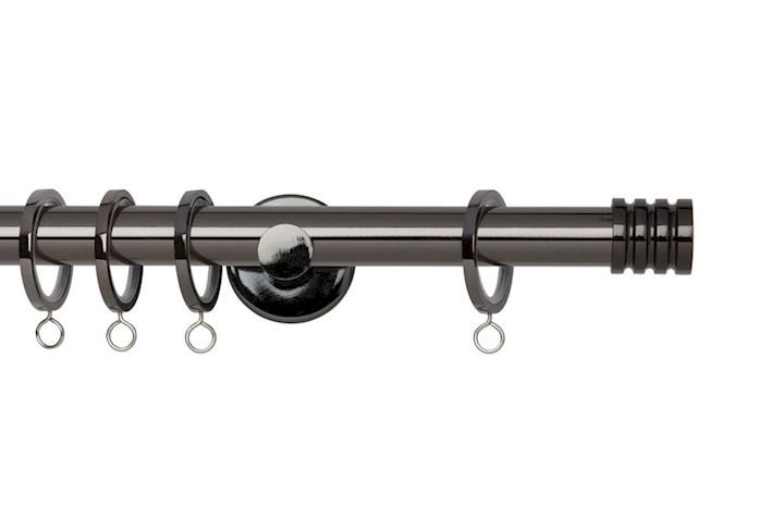 Rolls 19mm Neo Stud Metal Curtain Pole Black Nickel