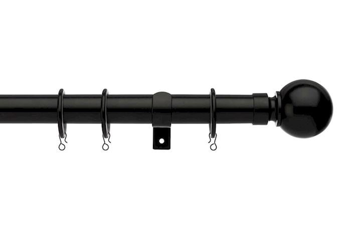 Universal 16-19mm Ball Black Extendable Curtain Pole