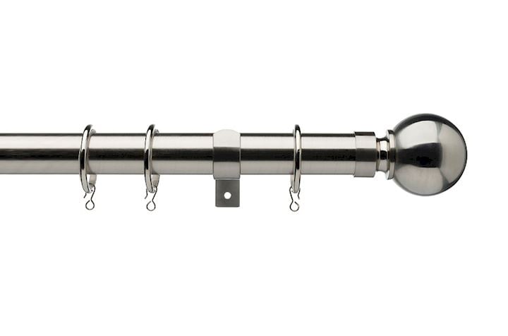 Universal 16-19mm Ball Satin Steel Extendable Curtain Pole