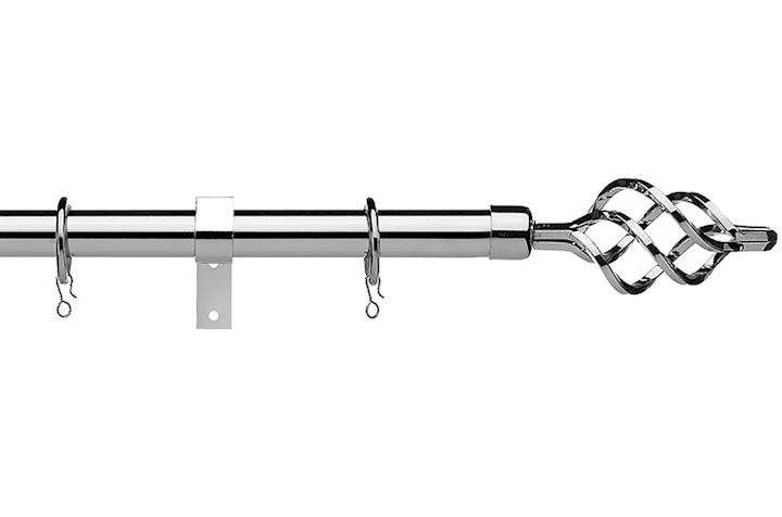 Universal 19mm Cage Chrome Metal Curtain Pole