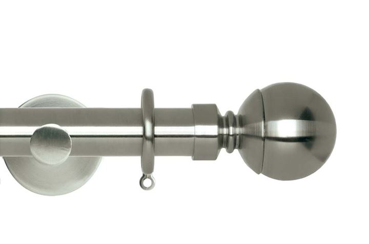 Rolls 28mm Neo Ball 500cm One Piece Stainless Steel Curtain Pole