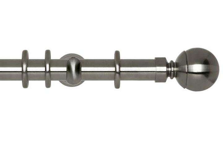 Rolls 28mm Neo Ball Metal Curtain Pole Stainless Steel
