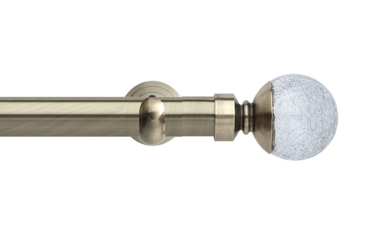 Rolls 28mm Neo Crackled Glass Metal Eyelet Pole Spun Brass