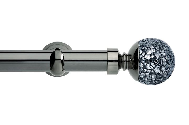 Rolls 28mm Neo Mosaic Ball Metal Eyelet Pole Black Nickel
