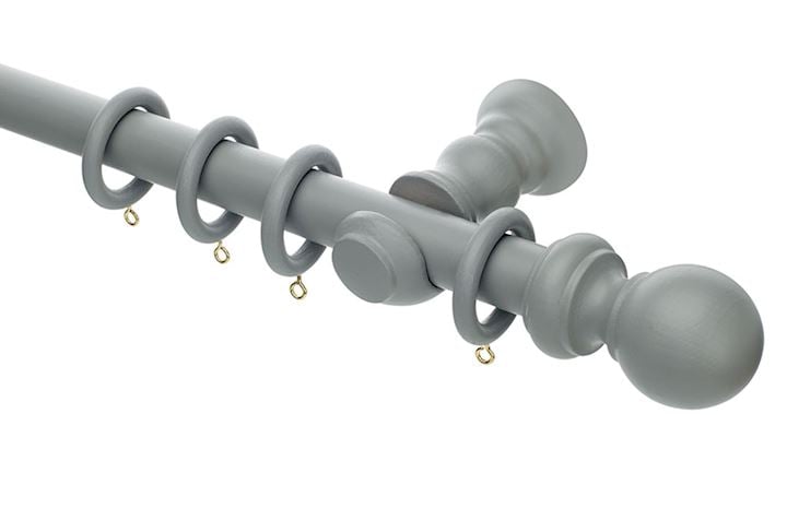 Rolls Honister 28mm Wooden Curtain Pole Pale Slate