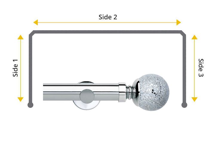 Rolls Neo 28mm Bay Window Eyelet Pole Mosaic Ball Chrome