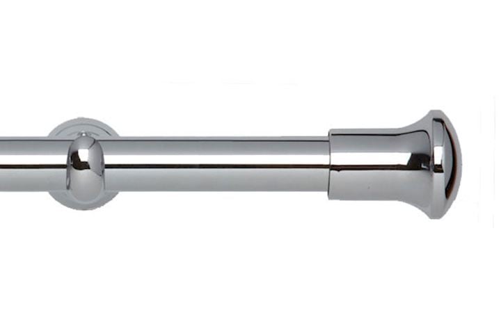 Rolls 28mm Neo Trumpet Metal Eyelet Pole Chrome