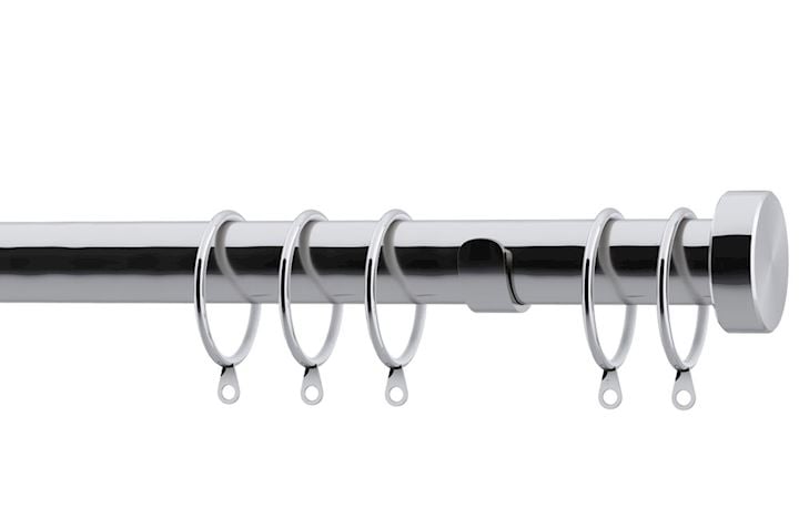 Speedy 28mm Stud End Cap Curtain Pole Chrome