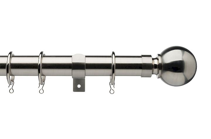 Universal 28mm Ball Satin Steel Metal Curtain Pole