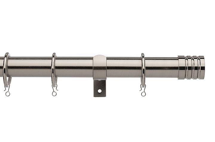 Universal 25-28mm Barrel Satin Steel Extendable Curtain Pole