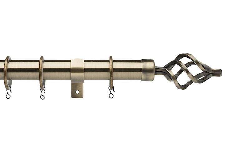 Universal 25-28mm Cage Antique Brass Extendable Curtain Pole