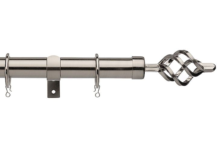 Universal 25-28mm Cage Satin Steel Extendable Curtain Pole