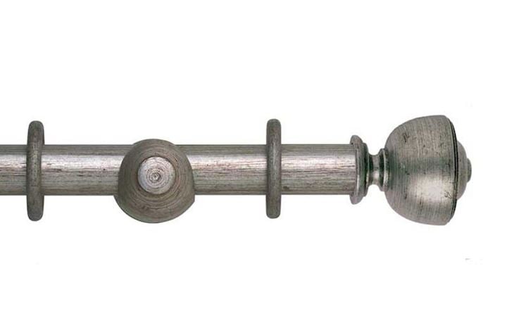 Rolls 35mm Museum Asher Wooden Curtain Pole Antique Silver