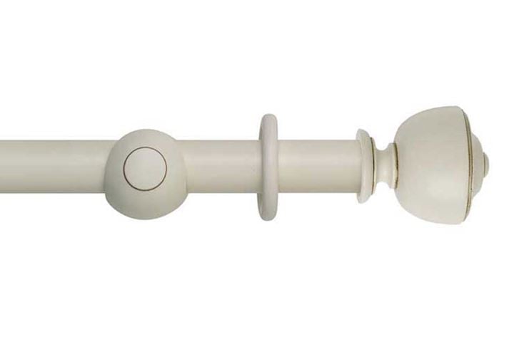 Rolls 35mm Museum Asher Wooden Curtain Pole Antique White 