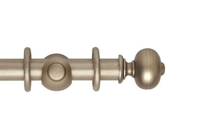 Rolls 35mm Museum Parham Wooden Curtain Pole Satin Oyster