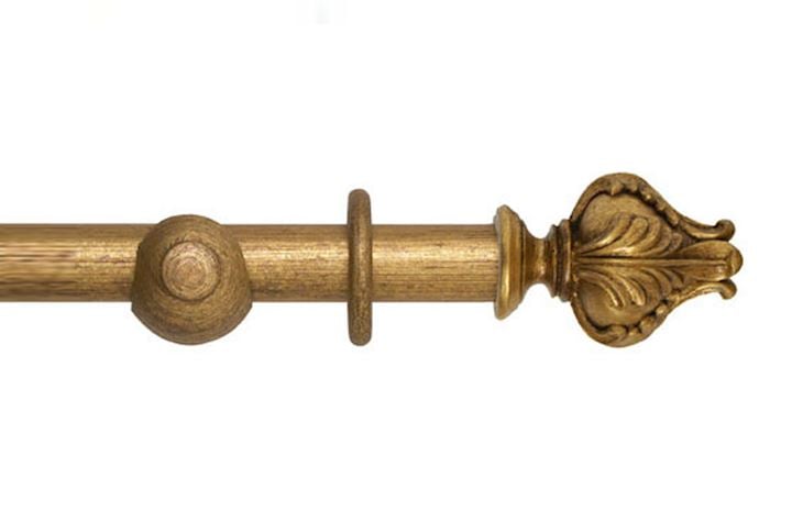 Rolls 35mm Museum Vienna Wooden Curtain Pole Antique Gilt