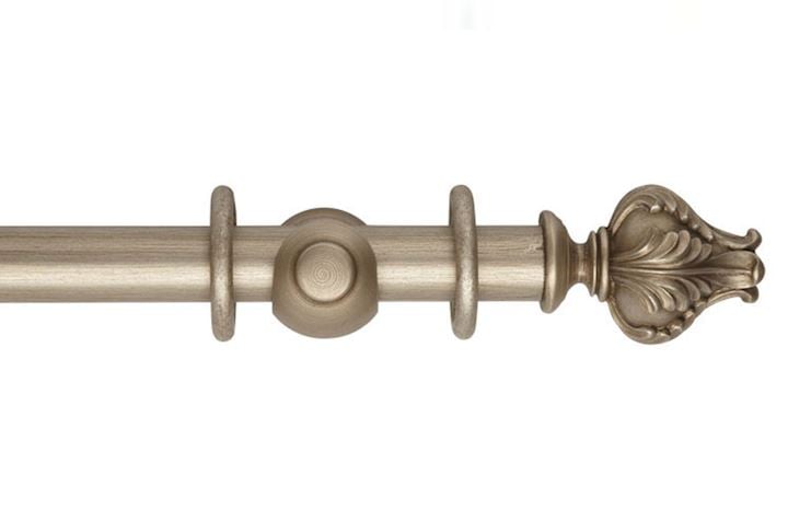 Rolls 45mm Museum Vienna Wooden Curtain Pole Satin Oyster