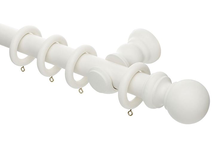 Rolls Honister 35mm Wooden Curtain Pole Linen White