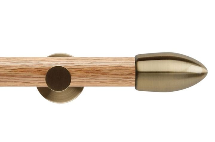 Rolls 35mm Neo Oak Bullet Spun Brass Wooden Eyelet Pole