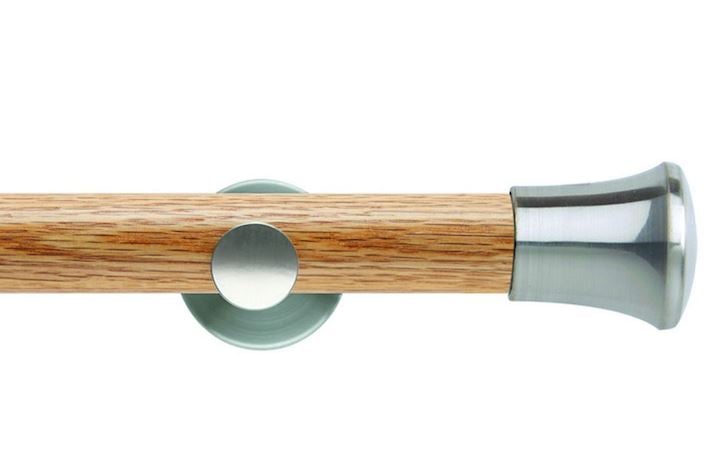 Rolls 35mm Neo Oak Trumpet Stainless Steel Wooden Eyelet Pole