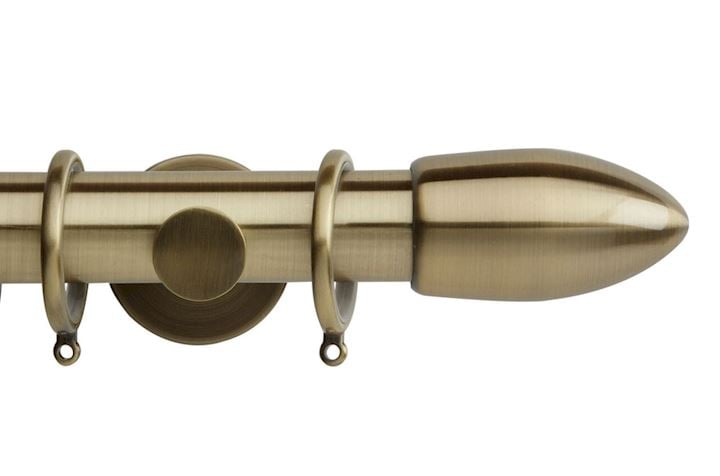 Rolls 35mm Neo Bullet Metal Curtain Pole Spun Brass
