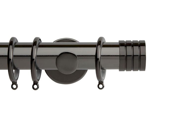 Rolls 35mm Neo Stud Metal Curtain Pole Black Nickel